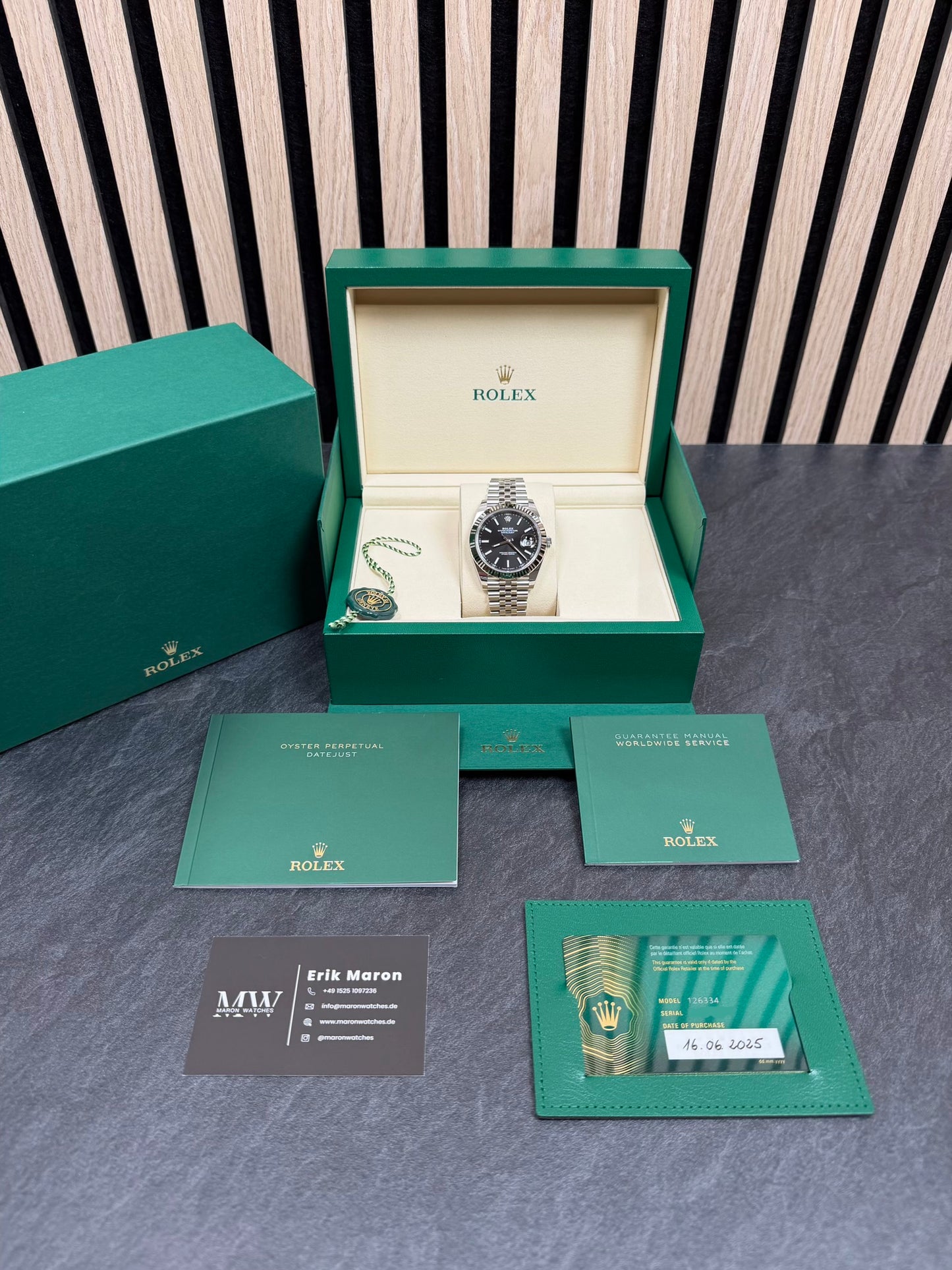 Rolex Datejust 41 126334 Schwarz / 2025 / Full Set / Ungetragen