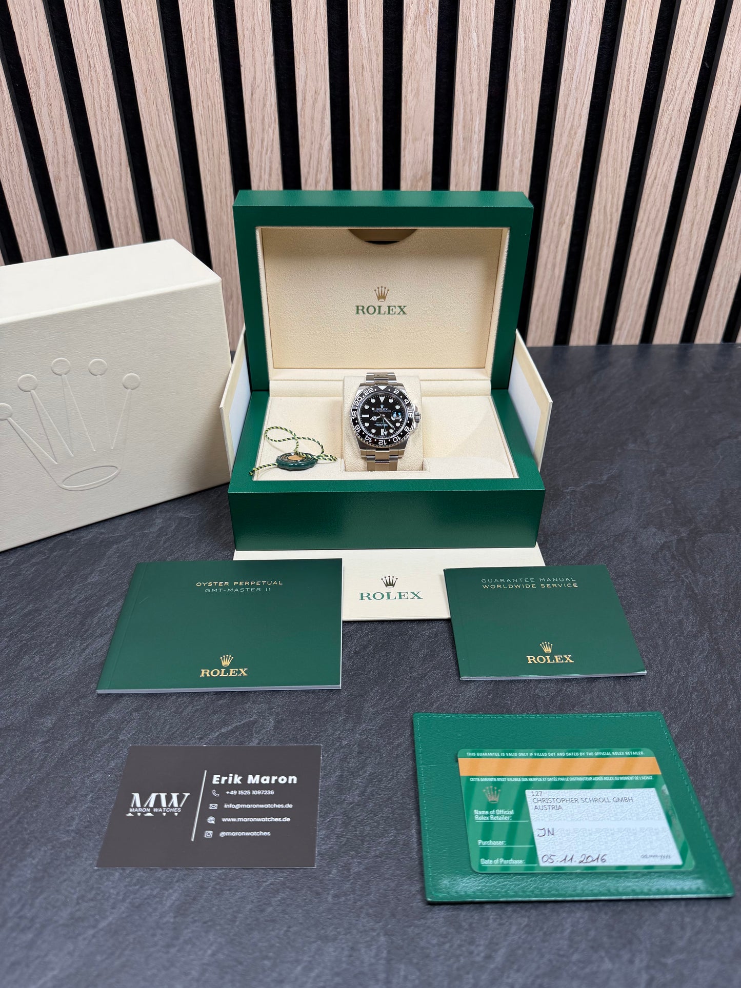 Rolex GMT Master 2 116710LN / 2016 / Full Set / Sehr gut