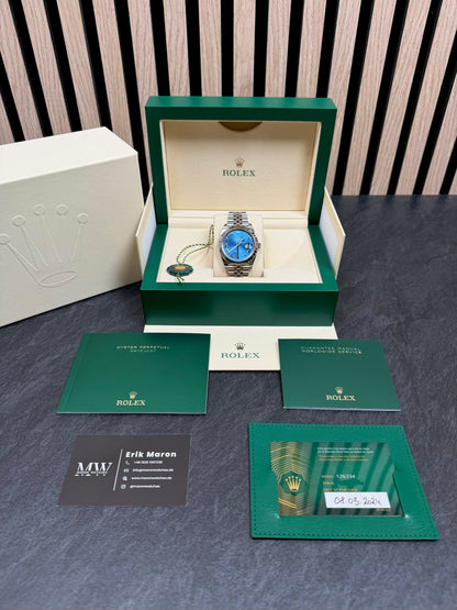Rolex Datejust 41 126334 Azzurro-Blau / 2024 / Full Set / Sehr gut