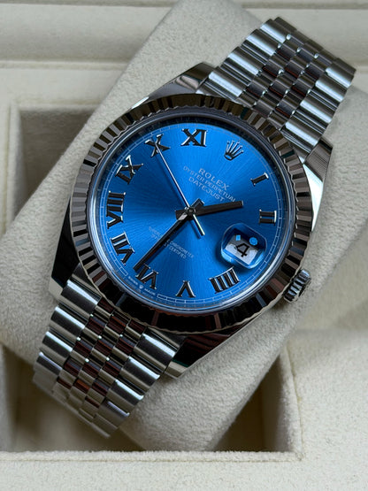 Rolex Datejust 41 126334 Azzurro-Blau / 2024 / Full Set / Sehr gut