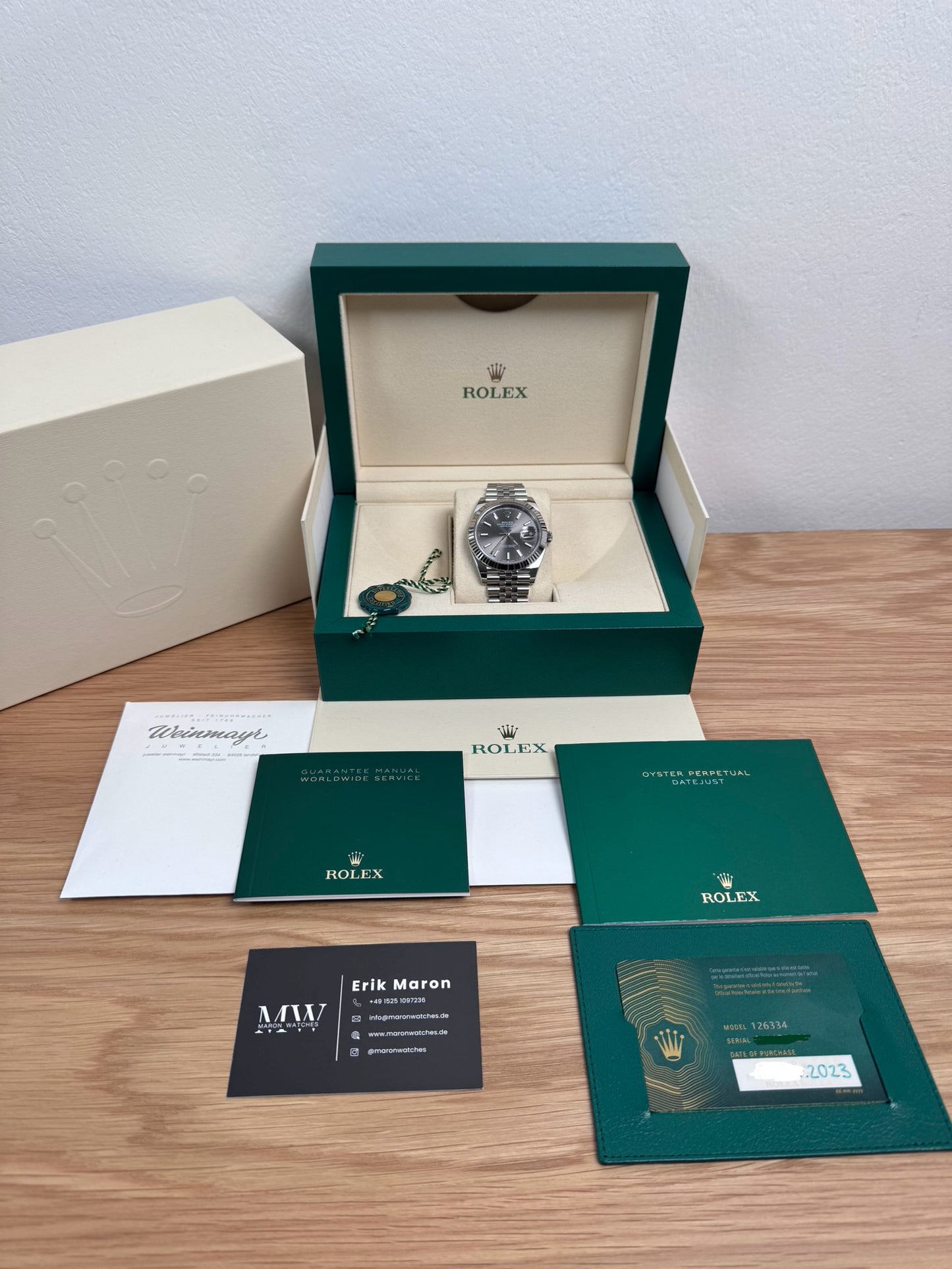 Rolex Datejust 41 126334 Rhodium / 2023 / Full Set / Top Zustand