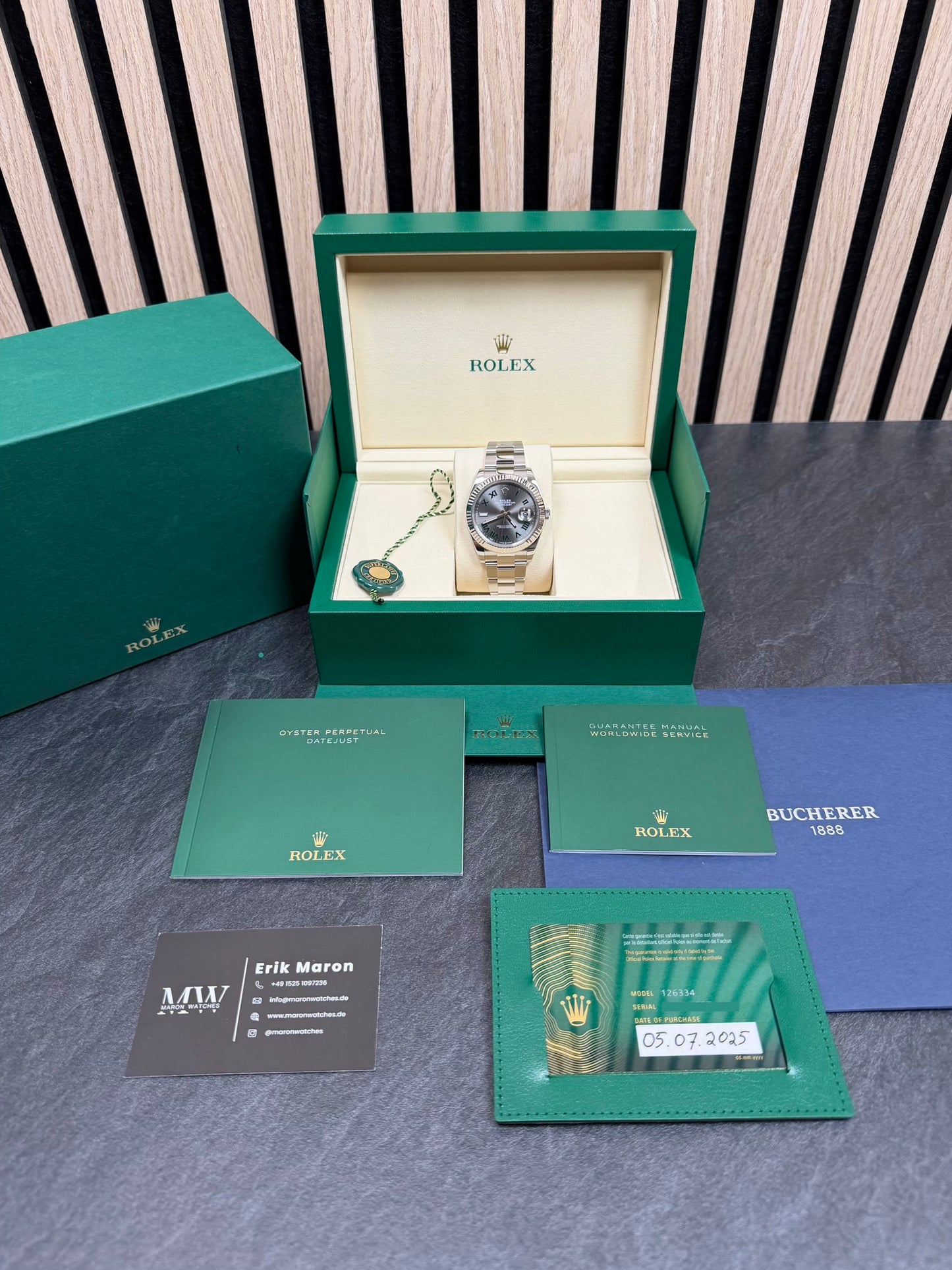 Rolex Datejust 41 126334 Wimbledon / 2025 / Full Set / Top Zustand