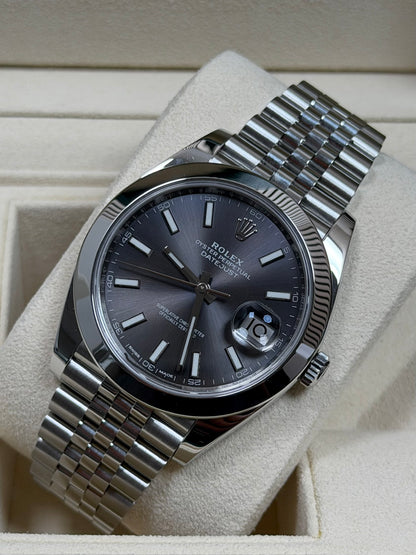 Rolex Datejust 41 126300 Rhodium / 2018 / Full Set / Neuwertig