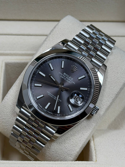 Rolex Datejust 41 126300 Rhodium / 2018 / Full Set / Neuwertig