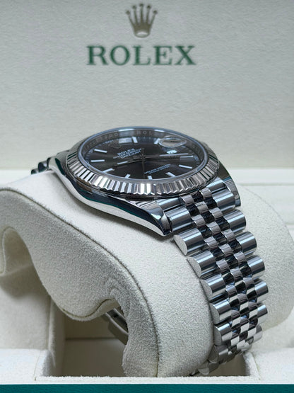 Rolex Datejust 41 126334 Rhodium / 2019 / Full Set / Sehr gut