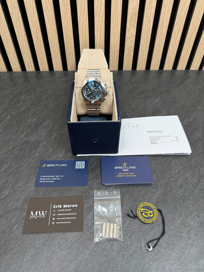 Breitling Chronomat B01 42 Blau / 2023 / Full Set / Top Zustand