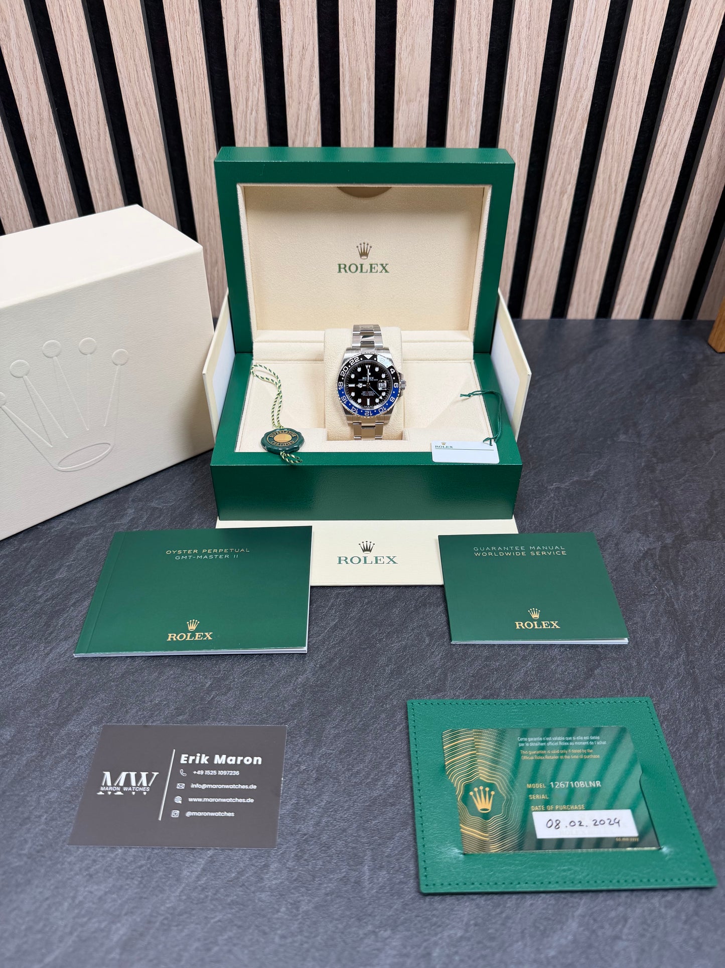 Rolex GMT Master 2 "Batman" 126710BLNR / 2024 / Full Set / Teilverklebt