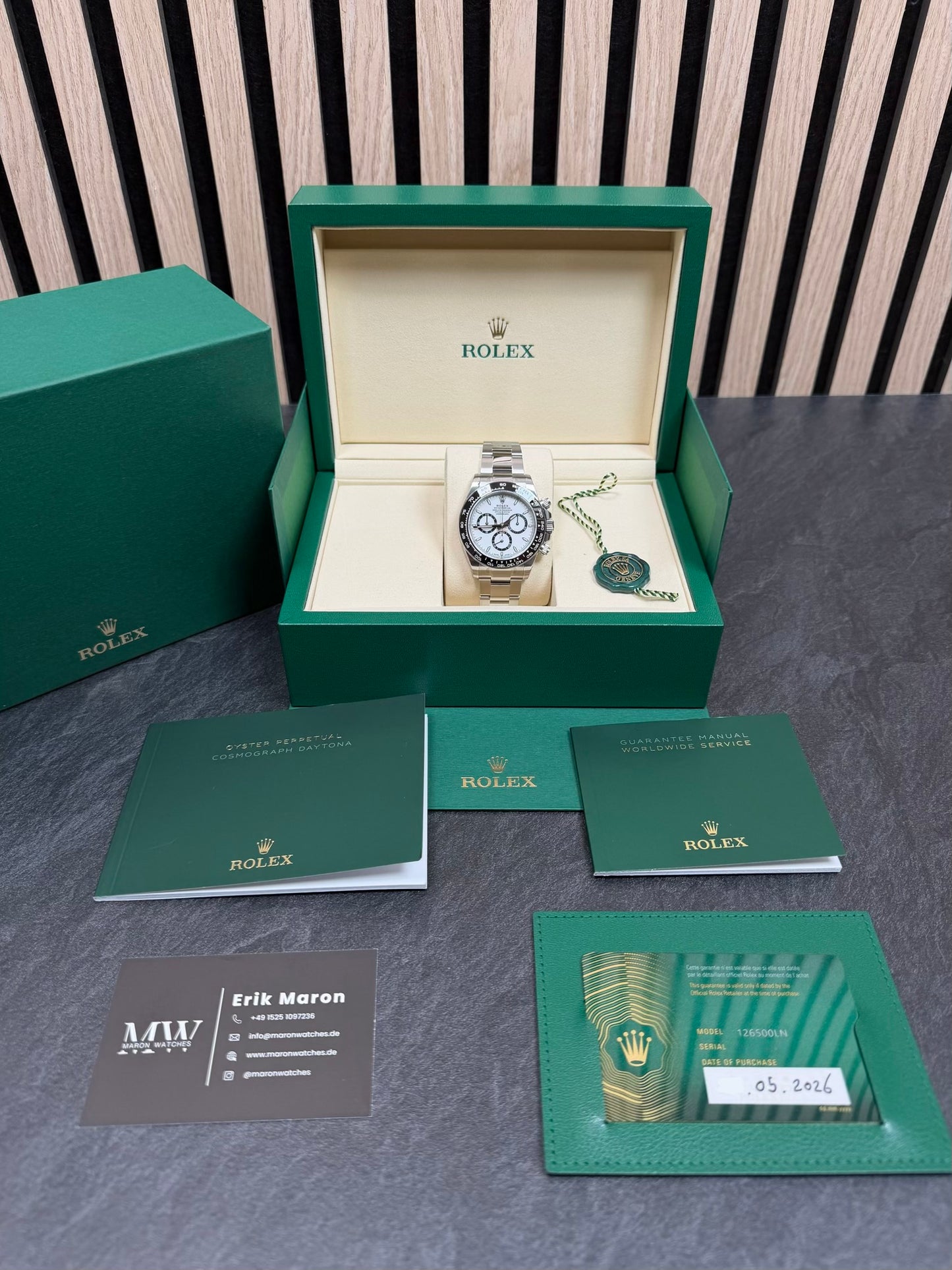 Rolex Daytona Panda 126500LN / 2026 / Full Set / Vollverklebt