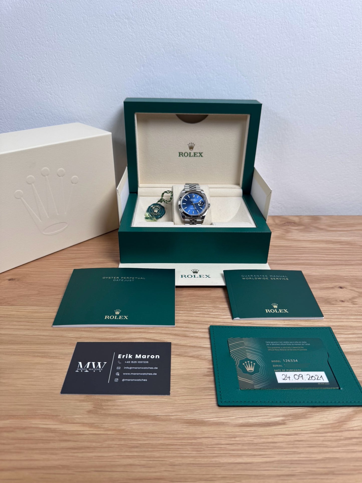 Rolex Datejust 41 126334 Blau / 2021 / Full Set / Neuwertig