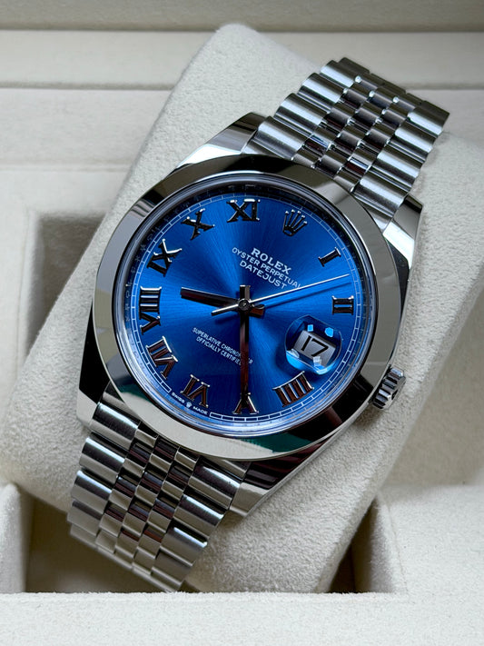 Rolex Datejust 41 126300 Azzurro-Blau / 2021 / Full Set / Sehr gut