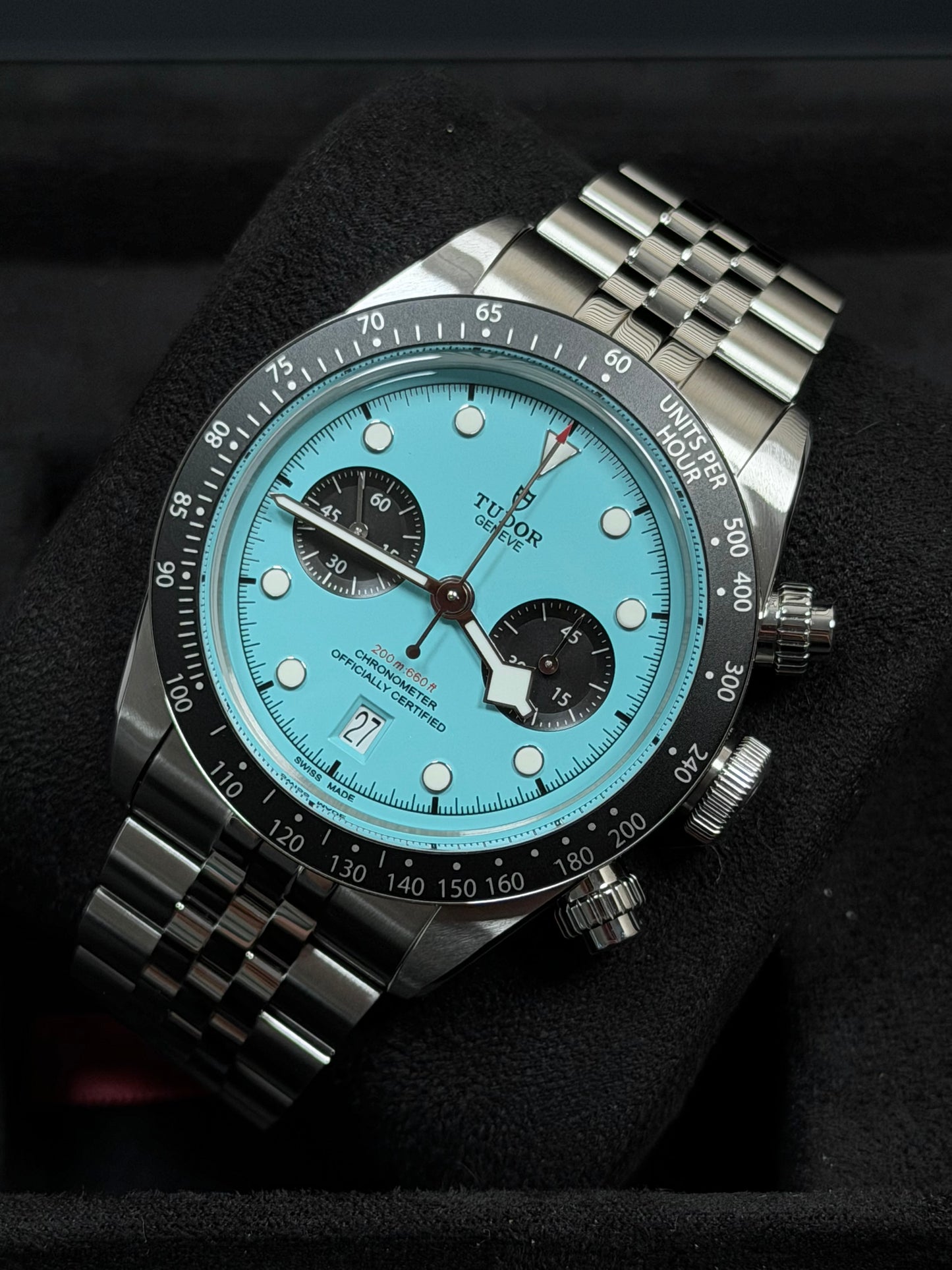Tudor Black Bay Chrono Flamingo Blue / 2025 / Full Set / Neuwertig
