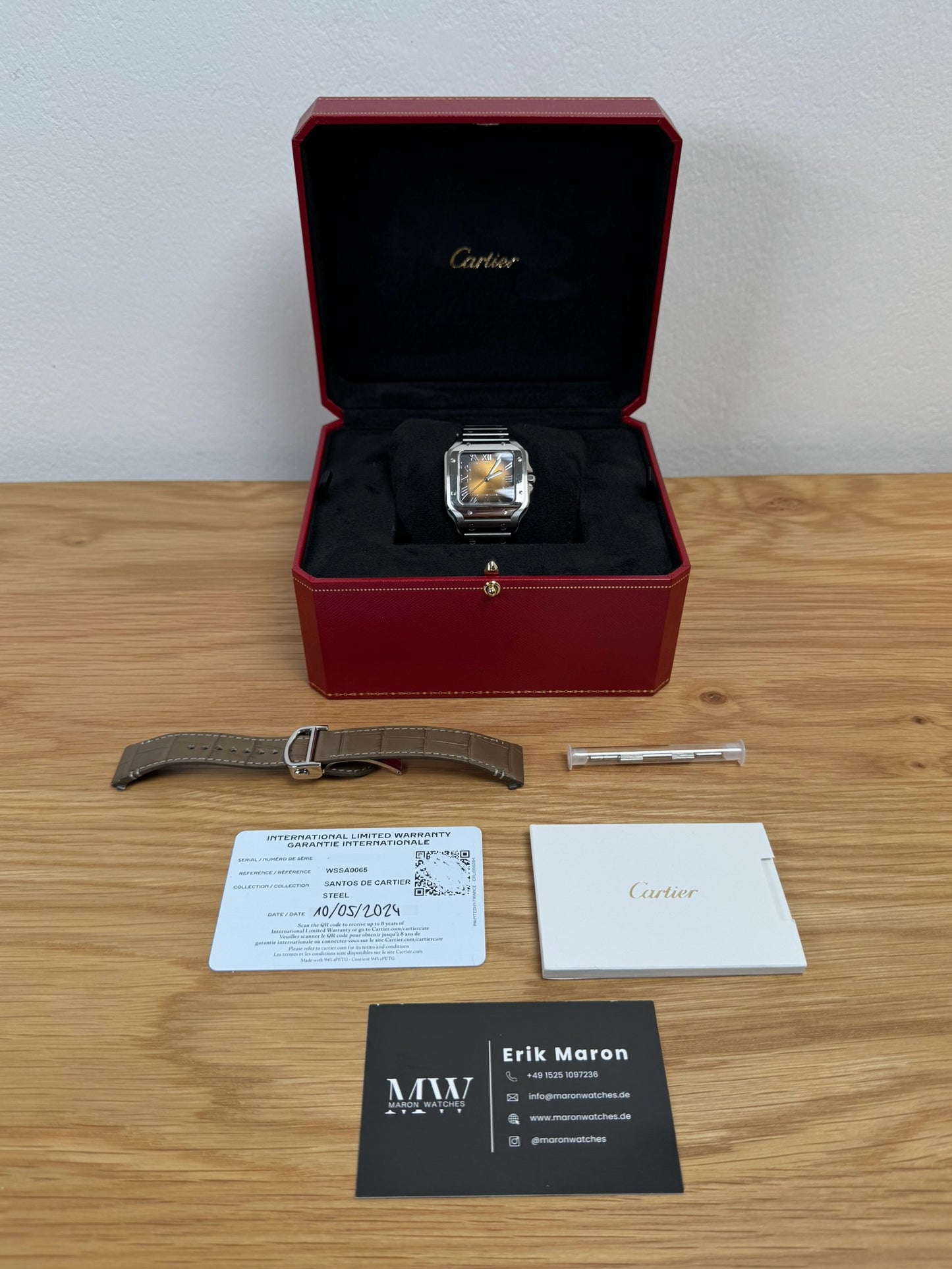 Cartier Santos Medium Braun / 2024 / Full Set / Top Zustand
