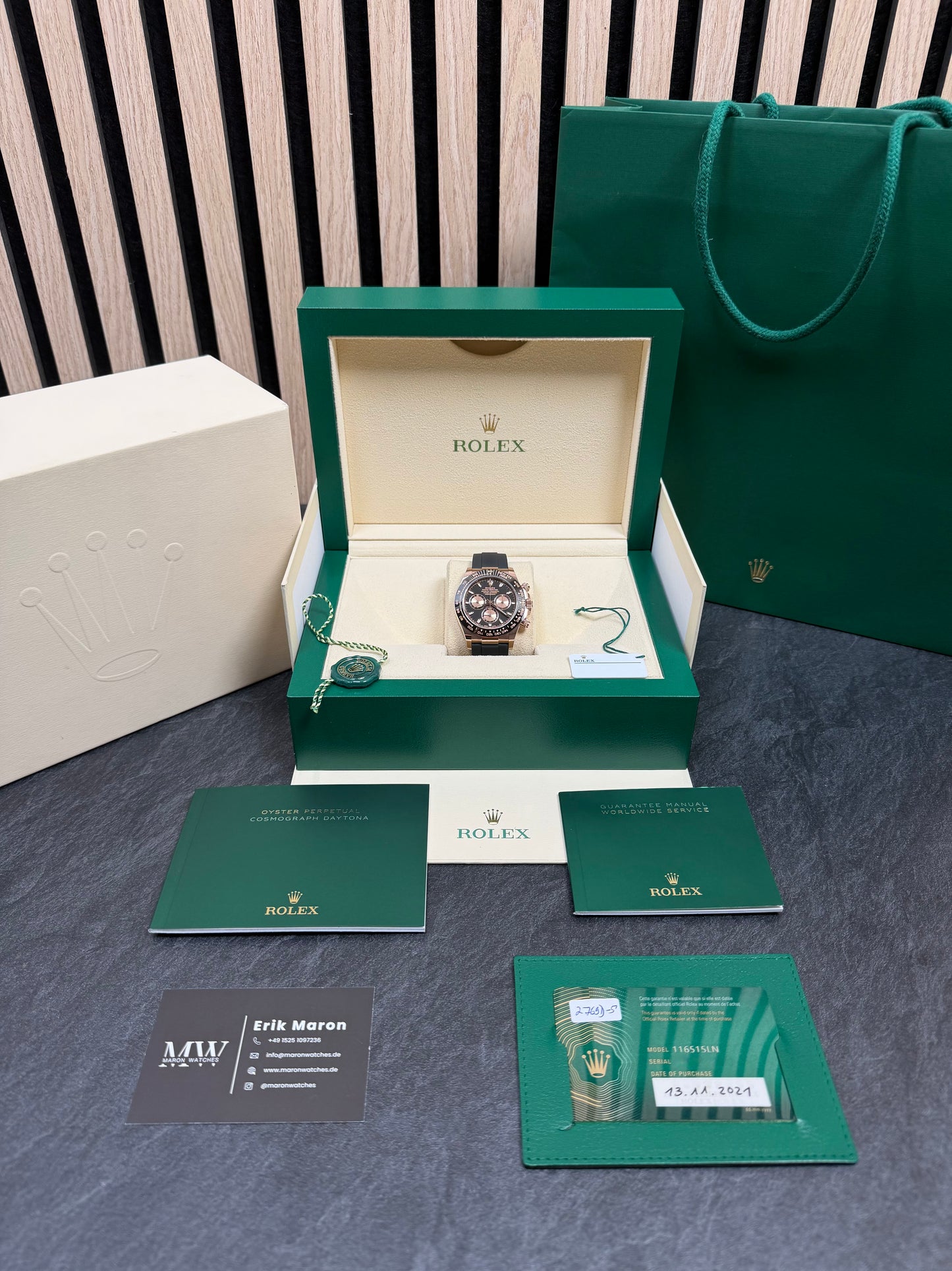 Rolex Daytona Oysterflex Roségold 116515LN / 2021 / Full Set / Top Zustand