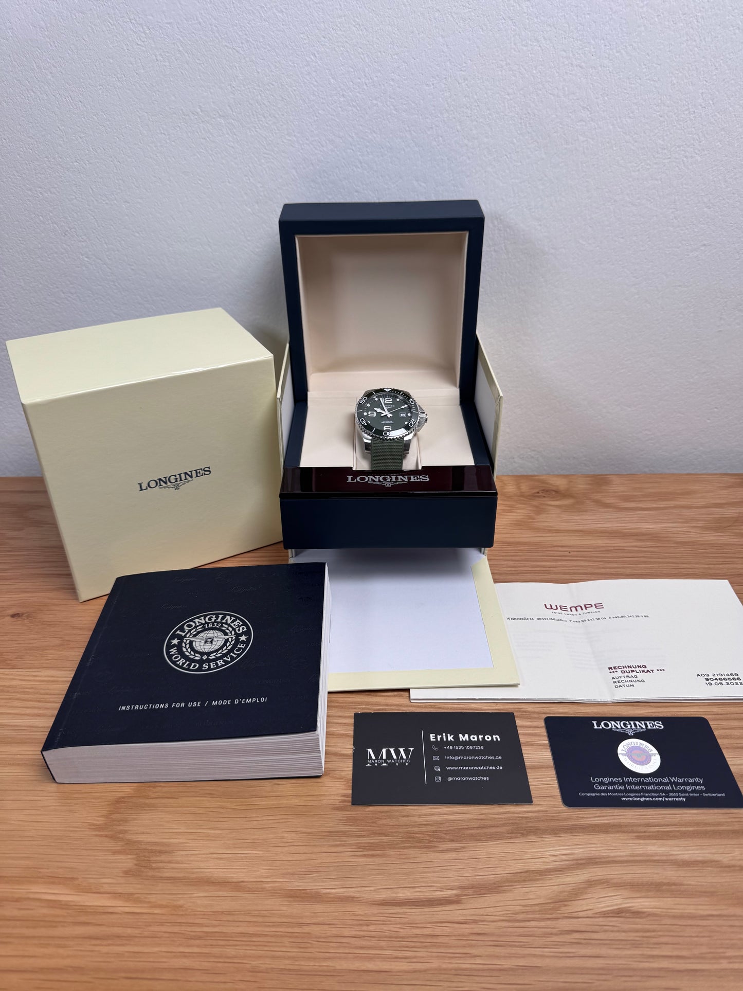 Longines Hydroconquest 43mm Grün / 2022 / Full Set / Sehr gut