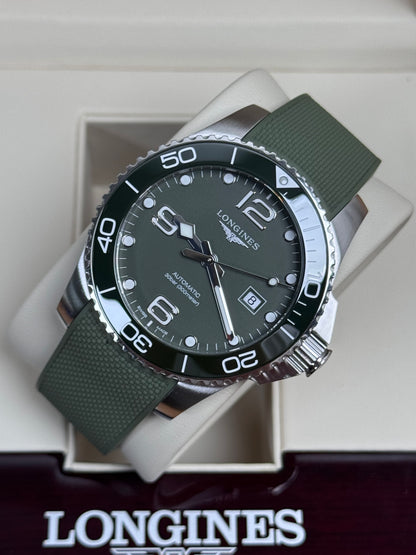 Longines Hydroconquest 43mm Grün / 2022 / Full Set / Sehr gut