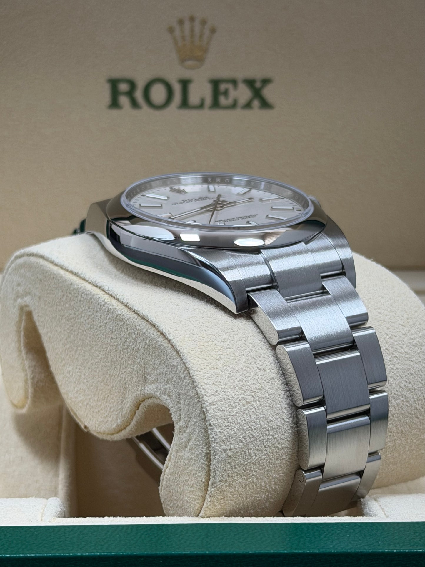 Rolex Oyster Perpetual 39 Weiß / 2017 / Full Set / Top Zustand