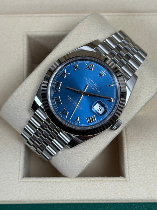 Rolex Datejust 41 126334 Azzurro Blau / 2021 / Full Set / Ungetragen
