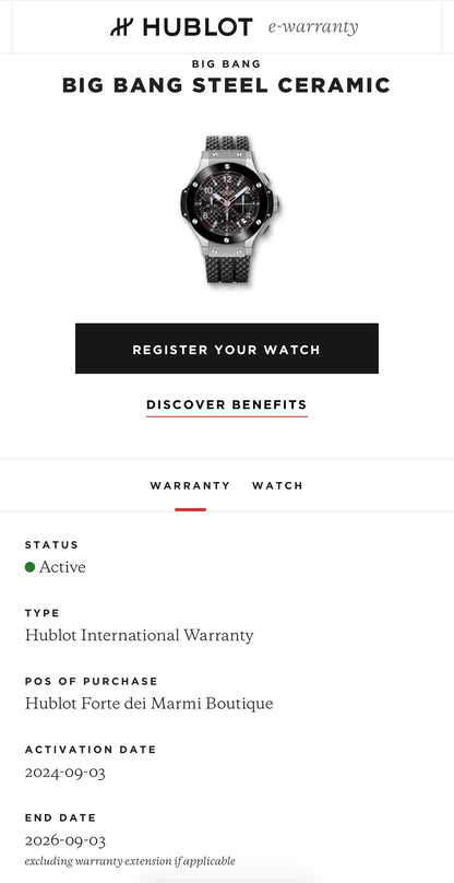 Hublot Big Bang Steel Ceramic / 2024 / Full Set / Top Zustand