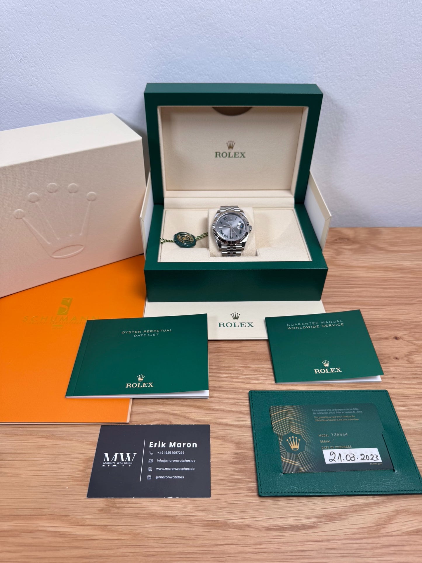 Rolex Datejust 41 126334 Wimbledon / 2023 / Full Set / Ungetragen