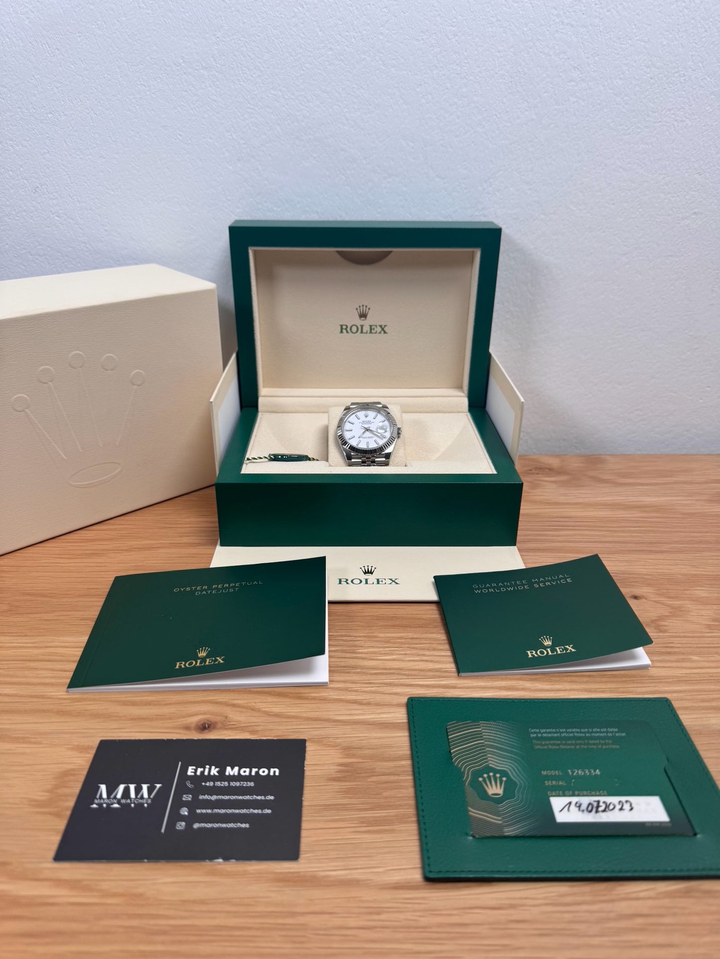 Rolex Datejust 41 126334 Weiß / 2023 / Full Set / Neuwertig