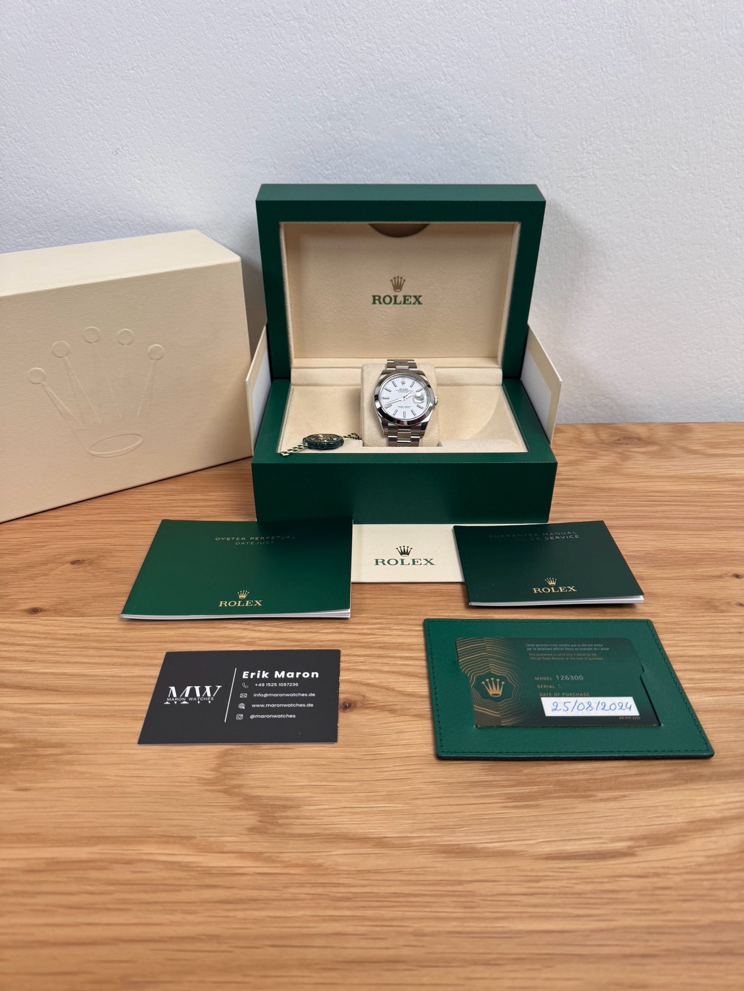 Rolex Datejust 41 126300 Weiß / 2024 / Full Set / Neuwertig
