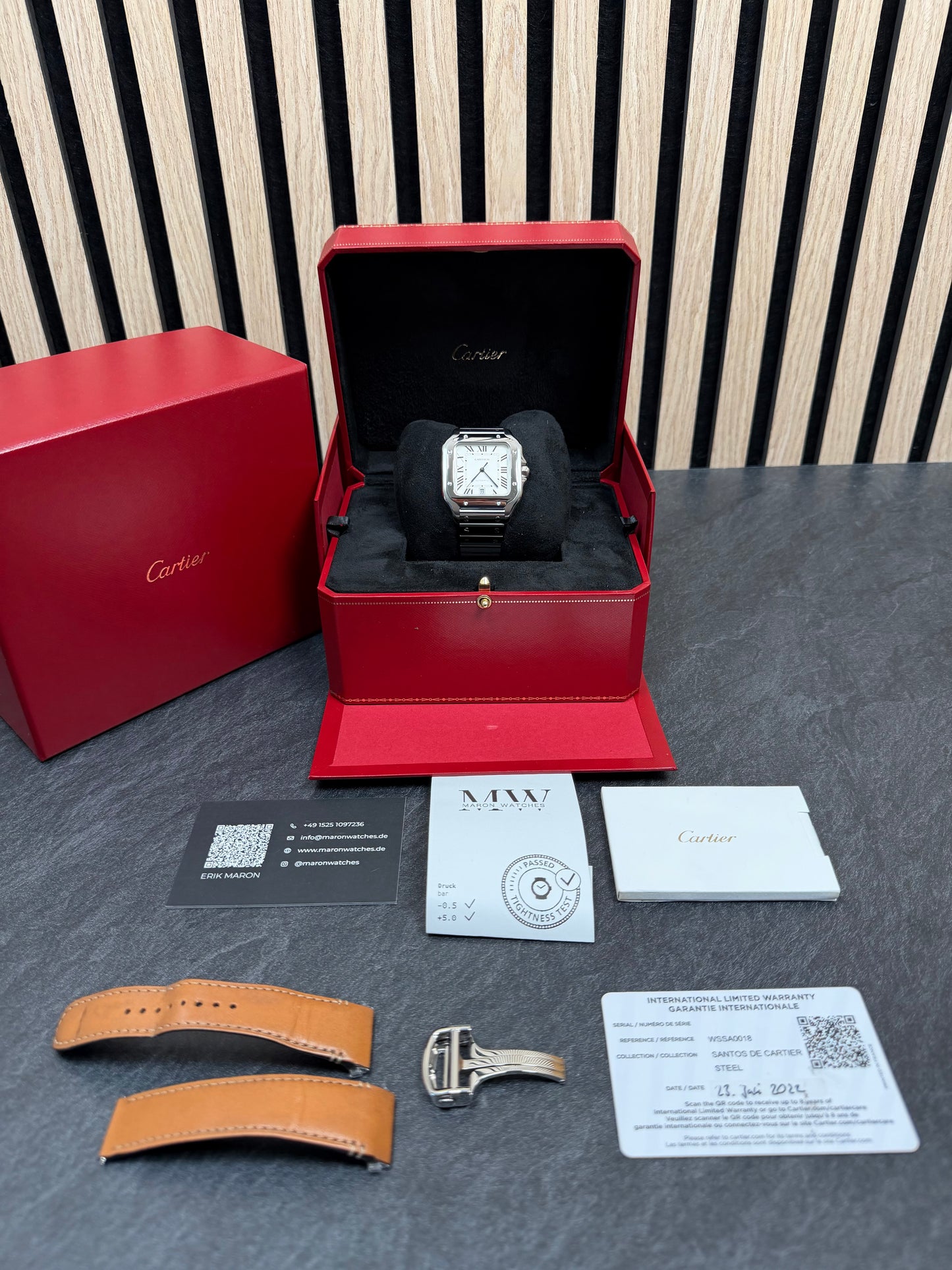Cartier Santos Large Weiß WSSA0018 / 2022 / Full Set / Top Zustand