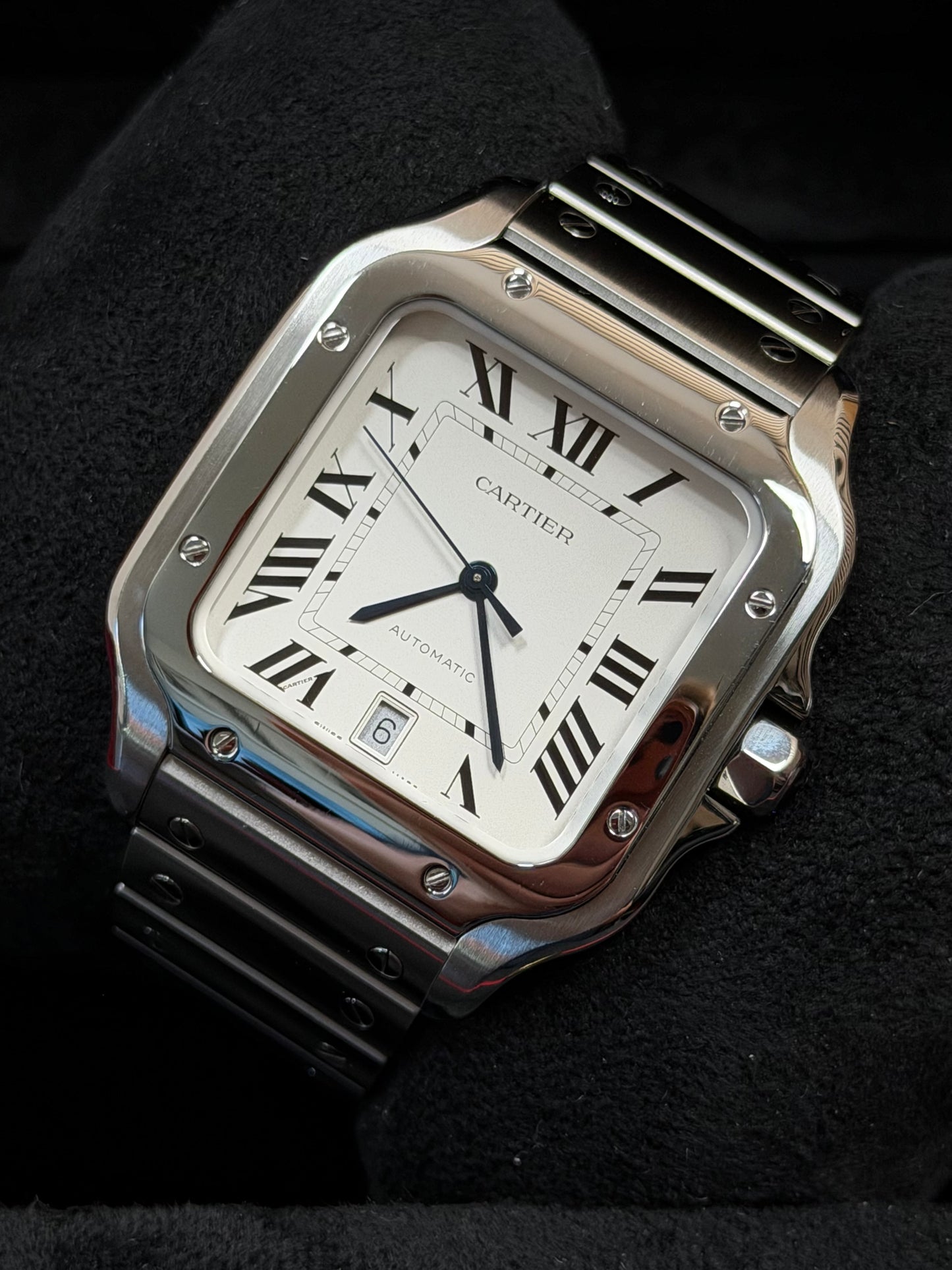 Cartier Santos Large Weiß WSSA0018 / 2022 / Full Set / Top Zustand