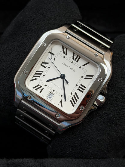 Cartier Santos Large Weiß WSSA0018 / 2022 / Full Set / Top Zustand