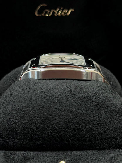 Cartier Santos Large Weiß WSSA0018 / 2022 / Full Set / Top Zustand