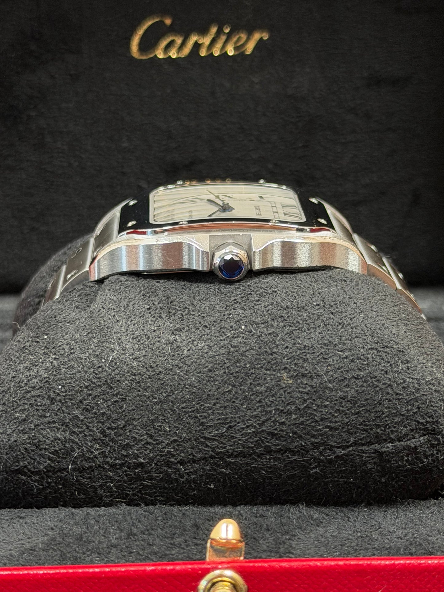Cartier Santos Large Weiß WSSA0018 / 2022 / Full Set / Sehr gut
