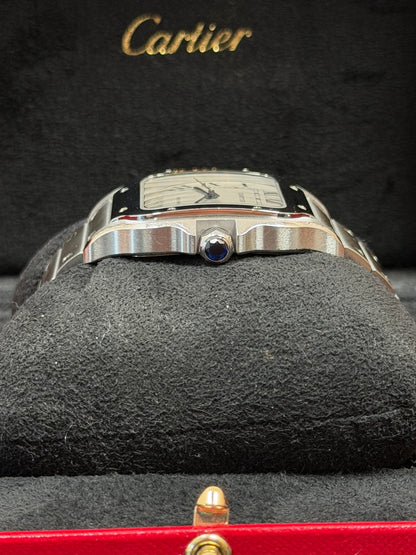 Cartier Santos Large Weiß WSSA0018 / 2022 / Full Set / Sehr gut