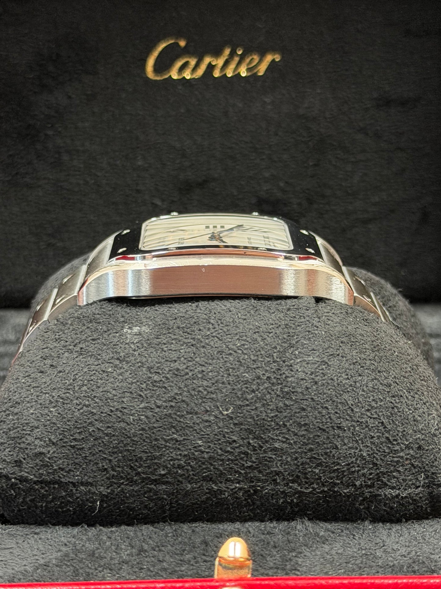 Cartier Santos Large Weiß WSSA0018 / 2022 / Full Set / Sehr gut