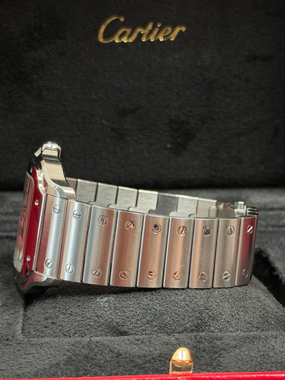 Cartier Santos Large Weiß WSSA0018 / 2022 / Full Set / Sehr gut