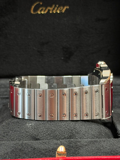 Cartier Santos Large Weiß WSSA0018 / 2022 / Full Set / Sehr gut