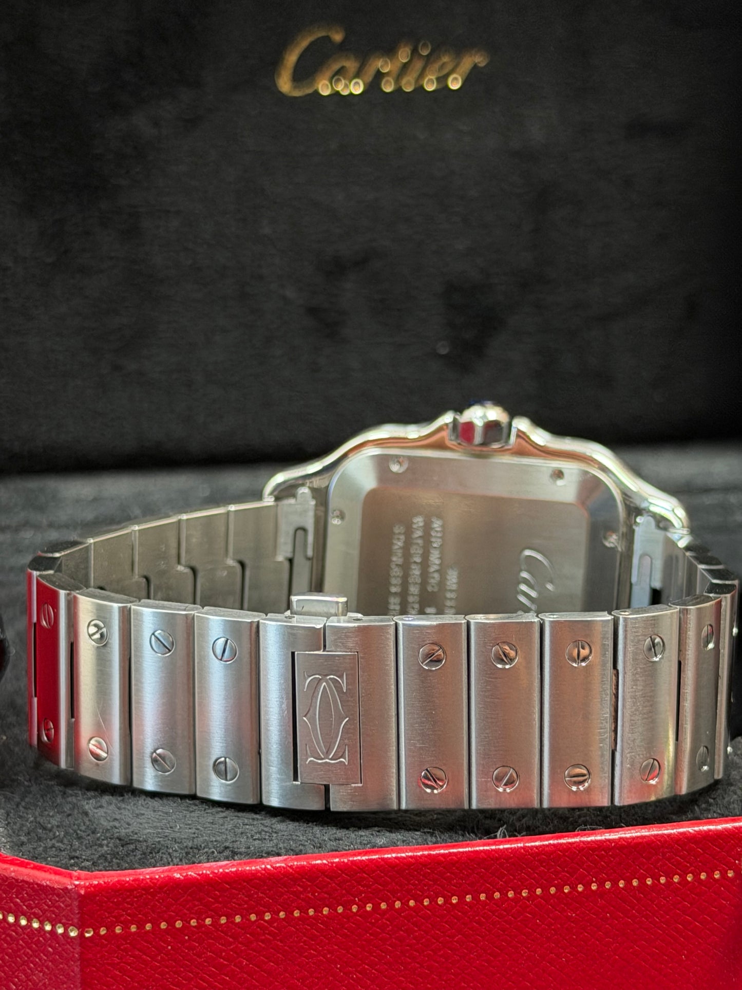 Cartier Santos Large Weiß WSSA0018 / 2022 / Full Set / Sehr gut