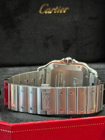 Cartier Santos Large Weiß WSSA0018 / 2022 / Full Set / Sehr gut