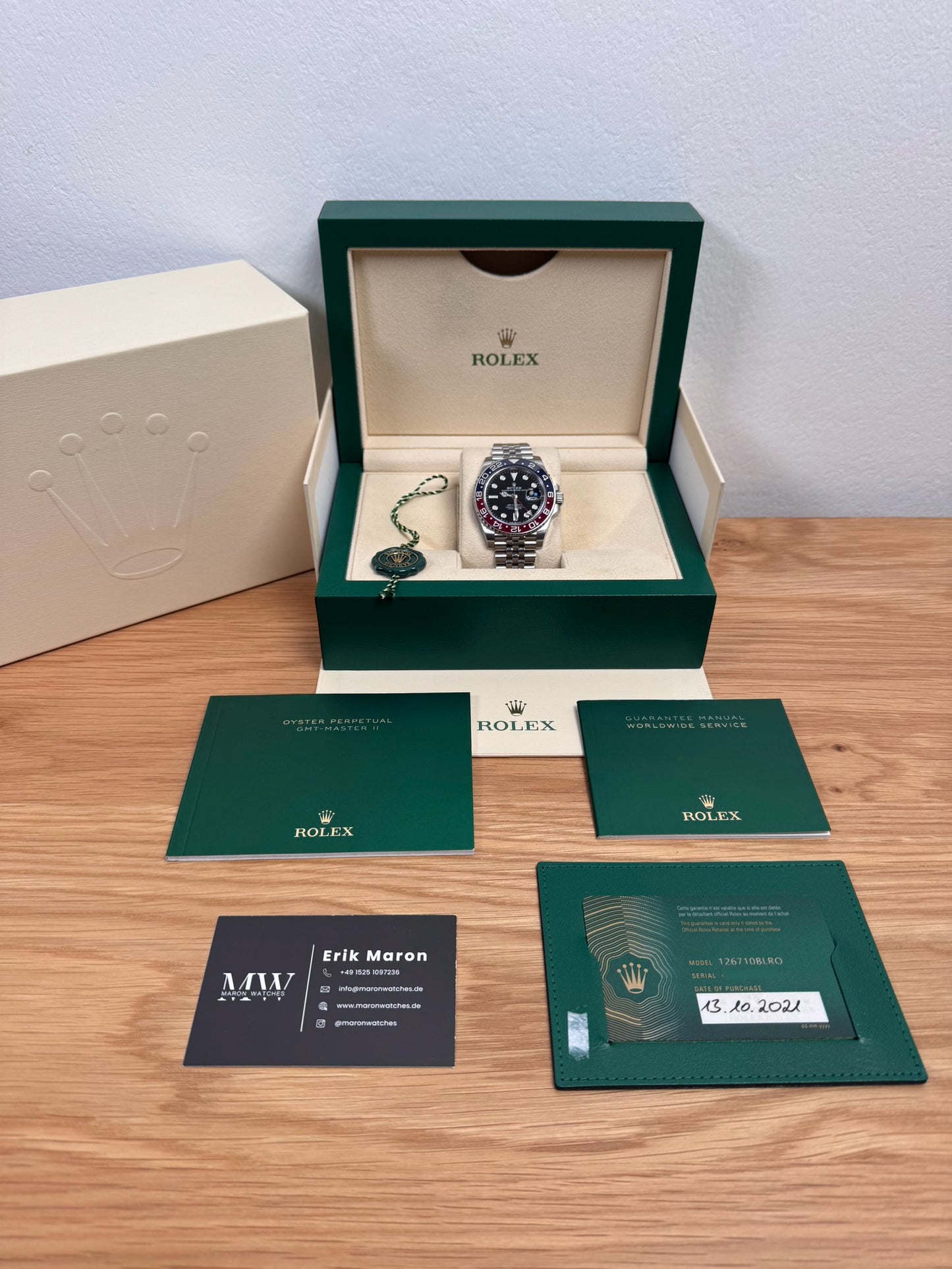 Rolex GMT Master 2 "Pepsi" 126710BLRO / 2021 / Full Set / Top Zustand
