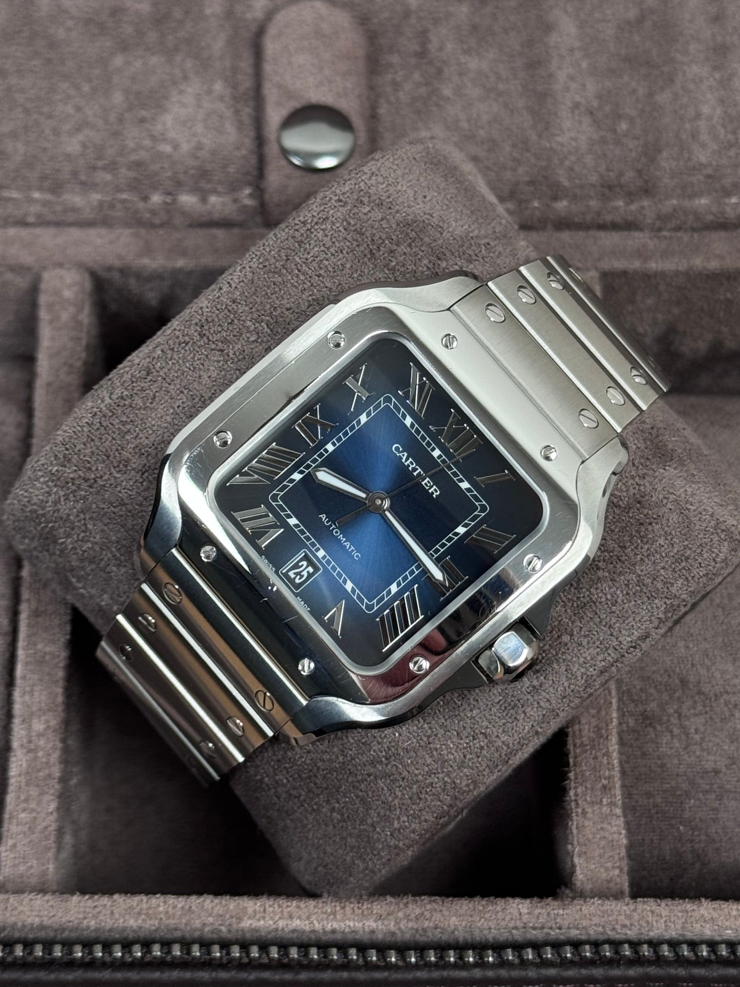 Cartier Santos Large Blau / 2021 / Full Set / Top Zustand / Cartier Service 06/2025