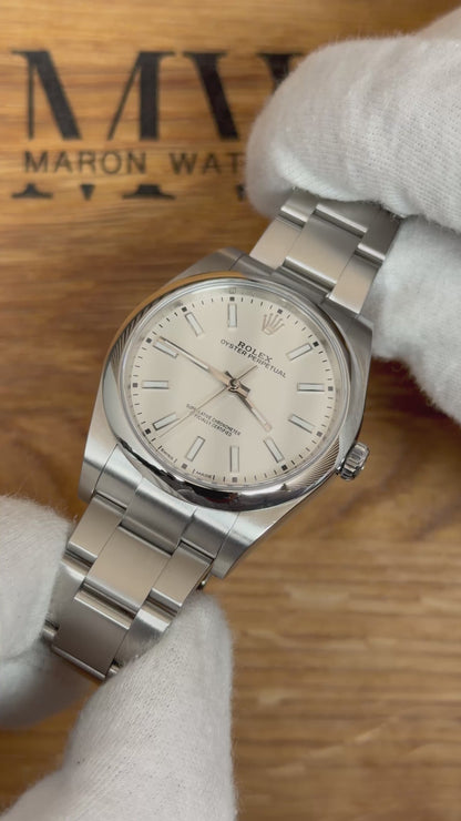 Rolex Oyster Perpetual 39 Weiß / 2019 / Full Set / Top Zustand