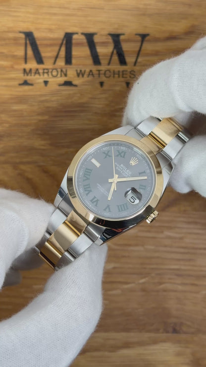 Rolex Datejust 41 126303 Wimbledon Stahl & Gold / 2019 / Full Set / Sehr gut