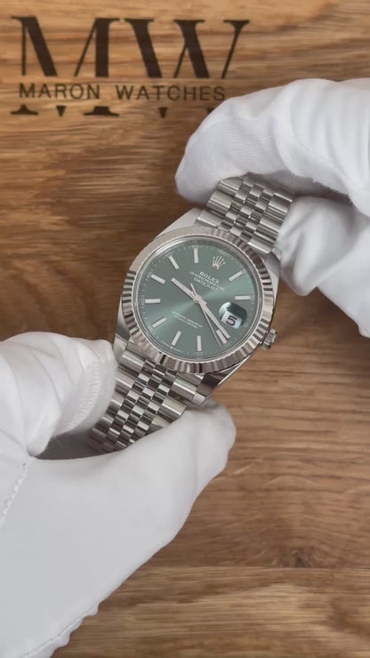 Rolex Datejust 41 126334 Mint Green / 2025 / Full Set / Neuwertig