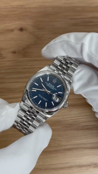 Rolex Datejust 36 Blau Motiv-Zifferblatt / 2023 / Full Set / Top Zustand