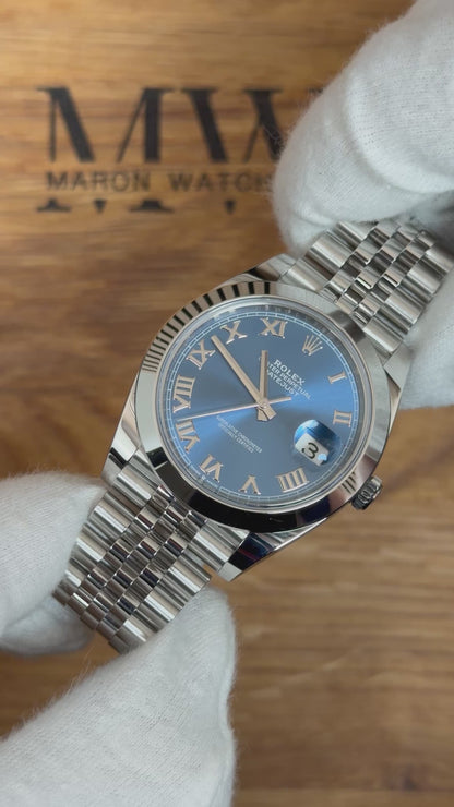 Rolex Datejust 41 126300 Azzurro-Blau / 2021 / Full Set / Sehr gut