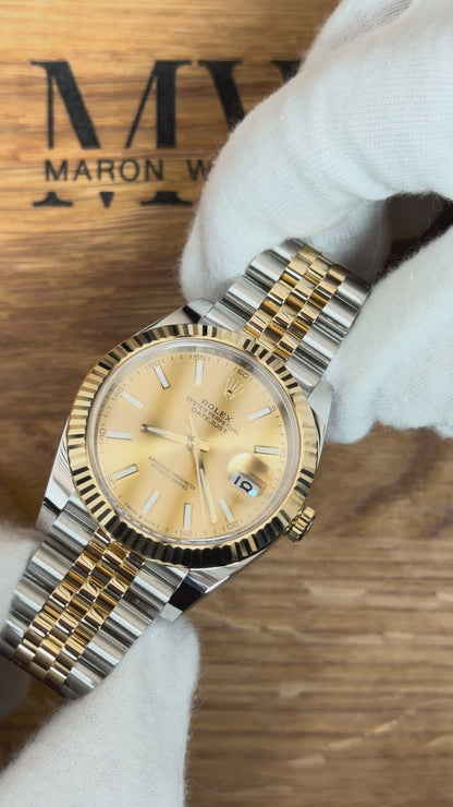 Rolex Datejust 41 126333 Gold-Zifferblatt / 2021 / Full Set / Top Zustand
