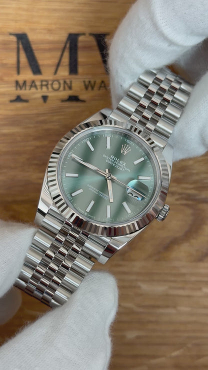 Rolex Datejust 41 126334 Mint Grün / 2025 / Full Set / Neuwertig