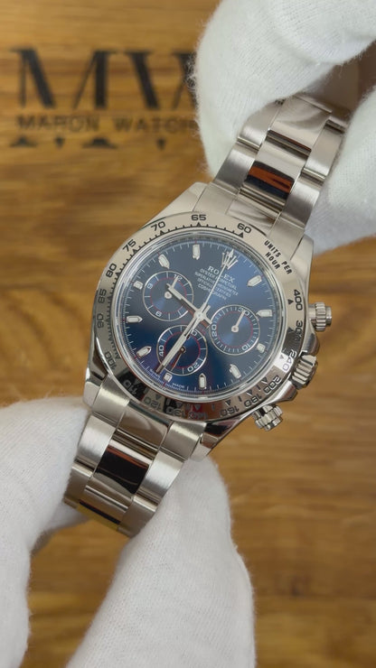 Rolex Daytona 18K Weißgold Blau 116509 / 2022 / Full Set / Neuwertig