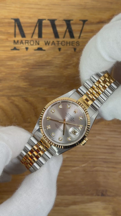 Rolex Datejust 36 Bicolor 16233 Diamantzifferblatt / 1995 / Full Set / Neuwertig
