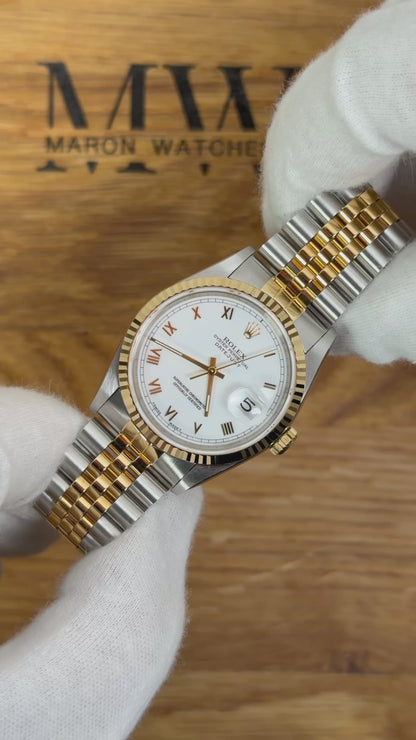 Rolex Datejust 36 Bicolor 16233 Weiß / Box & Uhr / Neuwertig