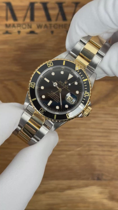Rolex Submariner Date Bicolor 16613LN / 1990 / Revisionskarte / Sehr gut