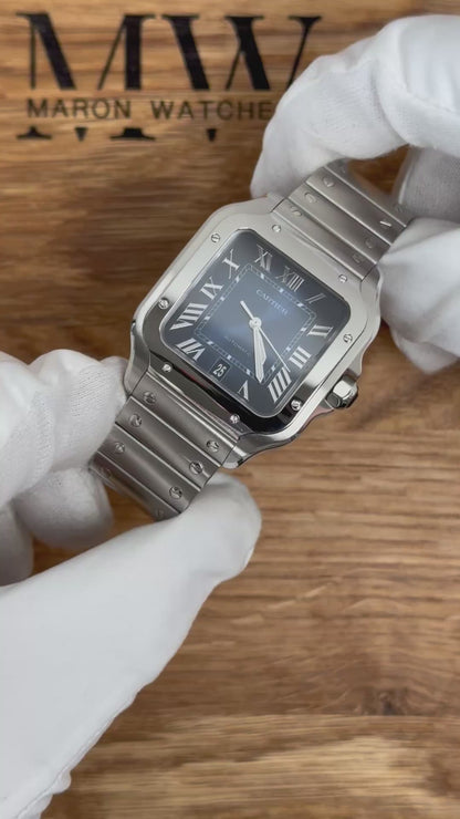 Cartier Santos de Cartier Blau WSSA0071 / 2024 / Full Set / Top Zustand